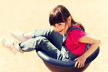 Image showing happy little girl on children playground