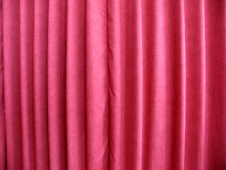 Image showing Red stage curtain