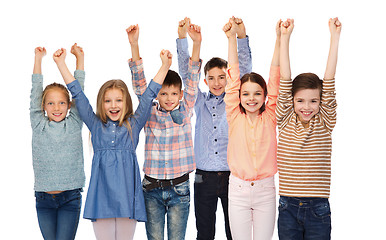 Image showing happy children celebrating victory