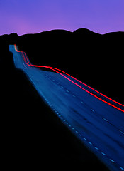 Image showing car driving at dusk