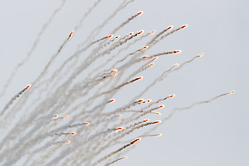 Image showing Flares fired from a jet