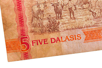 Image showing 5 Gambian dalasi bank note