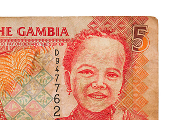 Image showing 5 Gambian dalasi bank note