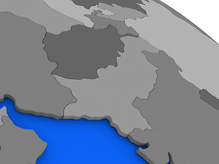 Image showing Afghanistan and Pakistan on political Earth model