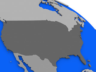 Image showing USA on political Earth model