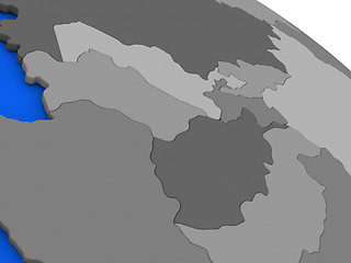 Image showing Central Asia on political Earth model