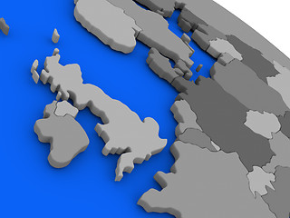 Image showing United Kingdom on political Earth model