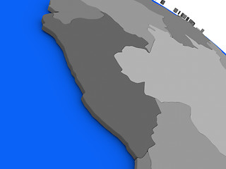 Image showing Peru on political Earth model