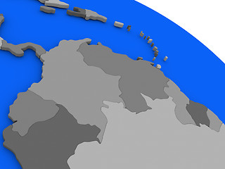 Image showing Colombia and Venezuela on political Earth model