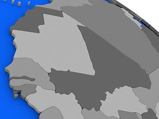 Image showing Mali and Senegal on political Earth model