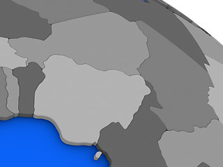 Image showing Niger and Nigeria on political Earth model