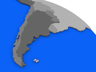 Image showing Argentina and Chile on political Earth model