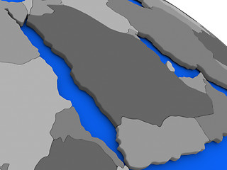 Image showing Arab peninsula on political Earth model