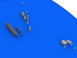 Image showing New Caledonia, Fiji and Vanuatu on political Earth model