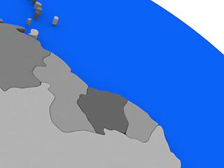 Image showing Guyana and Suriname  on political Earth model