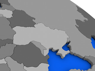 Image showing Ukraine on political Earth model