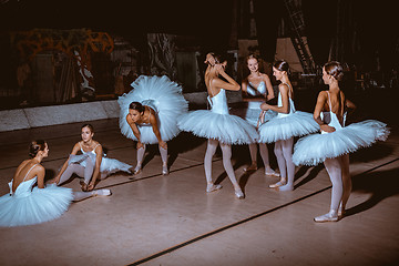 Image showing The seven ballerinas behind the scenes of theater