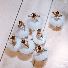 Image showing The seven ballerinas on floor