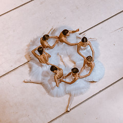 Image showing The seven ballerinas on floor