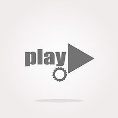 Image showing vector video play button (icon) over white background