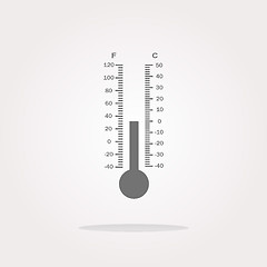 Image showing vector Thermometer web icon button