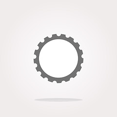 Image showing vector gear web icon, button isolated on white background