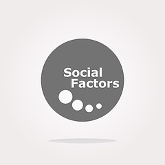 Image showing vector social factors web button, icon isolated on white