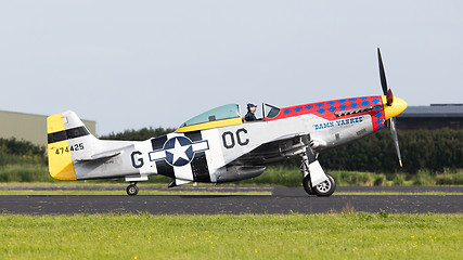 Image showing LEEUWARDEN, THE NETHERLANDS - JUNE 10: P51 Mustang displaying at