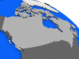 Image showing Canada on political Earth model