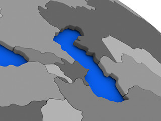 Image showing Caucasus region on political Earth model
