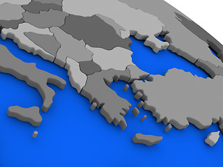 Image showing Greece on political Earth model