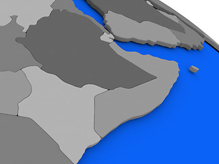 Image showing Somalia and Ethiopia on political Earth model