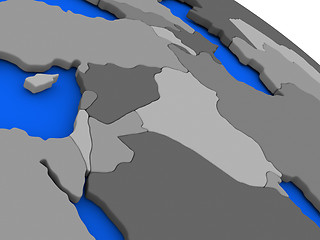 Image showing Israel, Lebanon, Jordan, Syria and Iraq region on political Eart