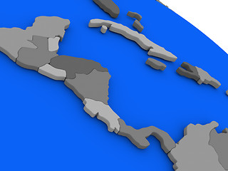 Image showing Central America on political Earth model