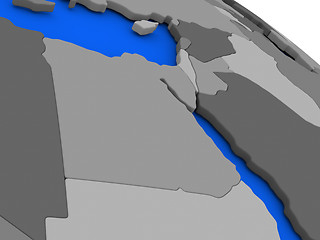 Image showing Egypt on political Earth model