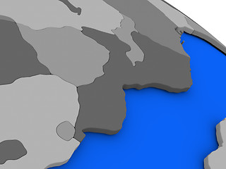 Image showing Mozambique and Zimbabwe on political Earth model