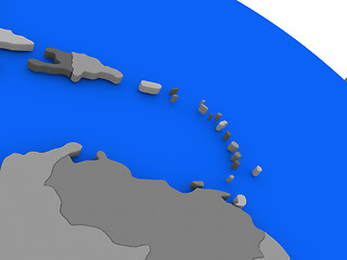 Image showing South Caribbean on political Earth model