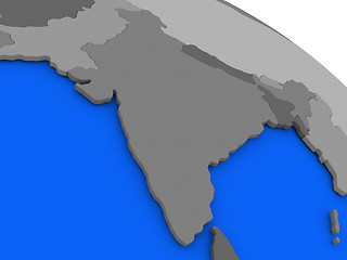 Image showing India on political Earth model