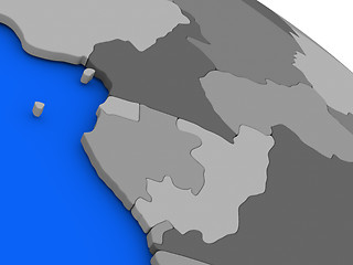 Image showing Cameroon, Gabon and Congo on political Earth model