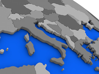 Image showing Italy on political Earth model