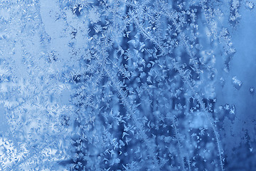 Image showing Ice pattern on winter glass