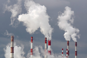 Image showing Smoking chimneys against the sky