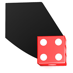 Image showing Red die with four at top