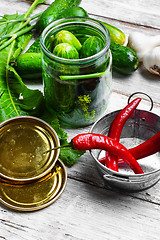 Image showing Preserving fresh cucumbers