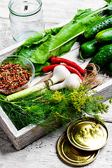 Image showing Preserving fresh cucumbers