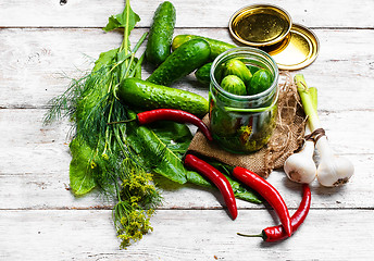 Image showing Preserving fresh cucumbers