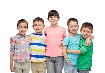 Image showing happy smiling little children hugging