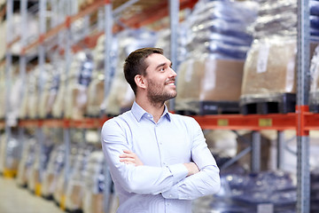 Image showing happy man at warehouse