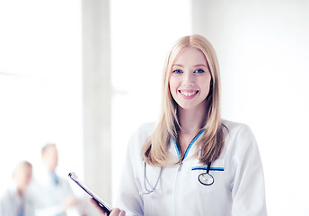 Image showing female doctor with stethoscope