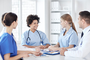 Image showing group of happy doctors meeting at hospital office